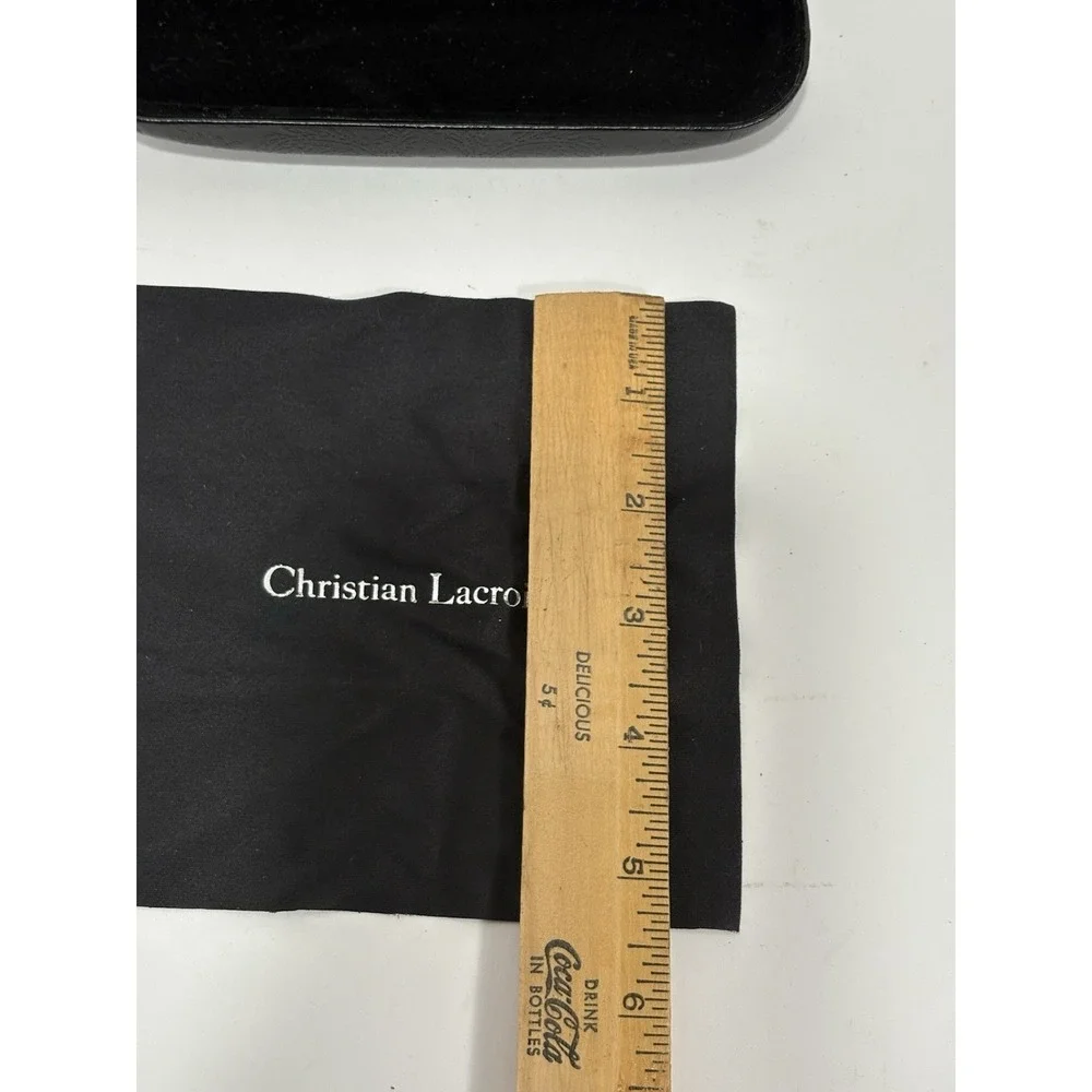 Christian Lacroix Designer Eye Glasses Case Embossed Black With Cloth
